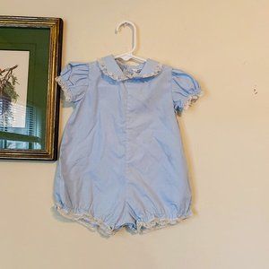Vintage Baby Blue Christening Outfit up to 9 months